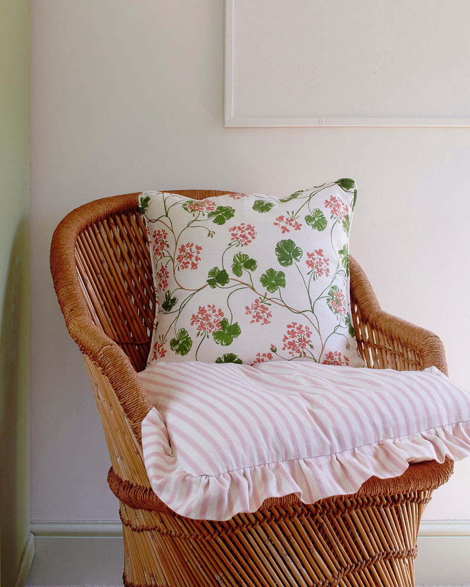 Geraniums Linen Cushion