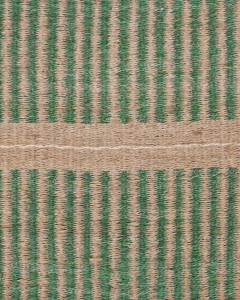 WAVU: Green, Natural & White Stripe Woven Sisal Doormat