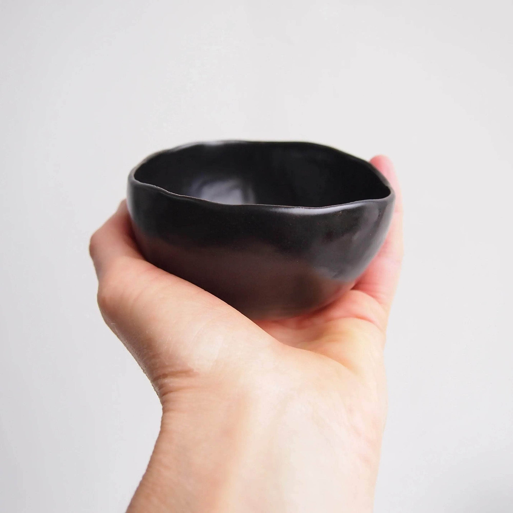 Handmade Black Cherry Pottery Tea Bowl
