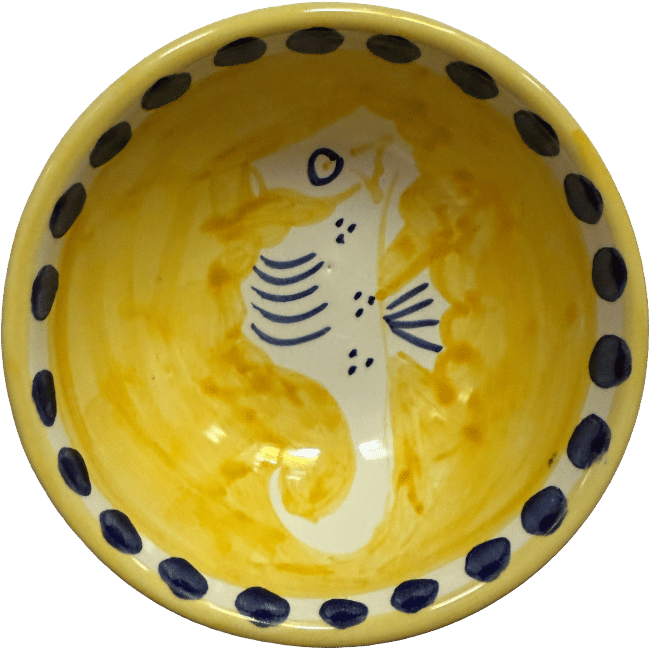 Amalfi Bowl 11 cm – Yellow Seahorse