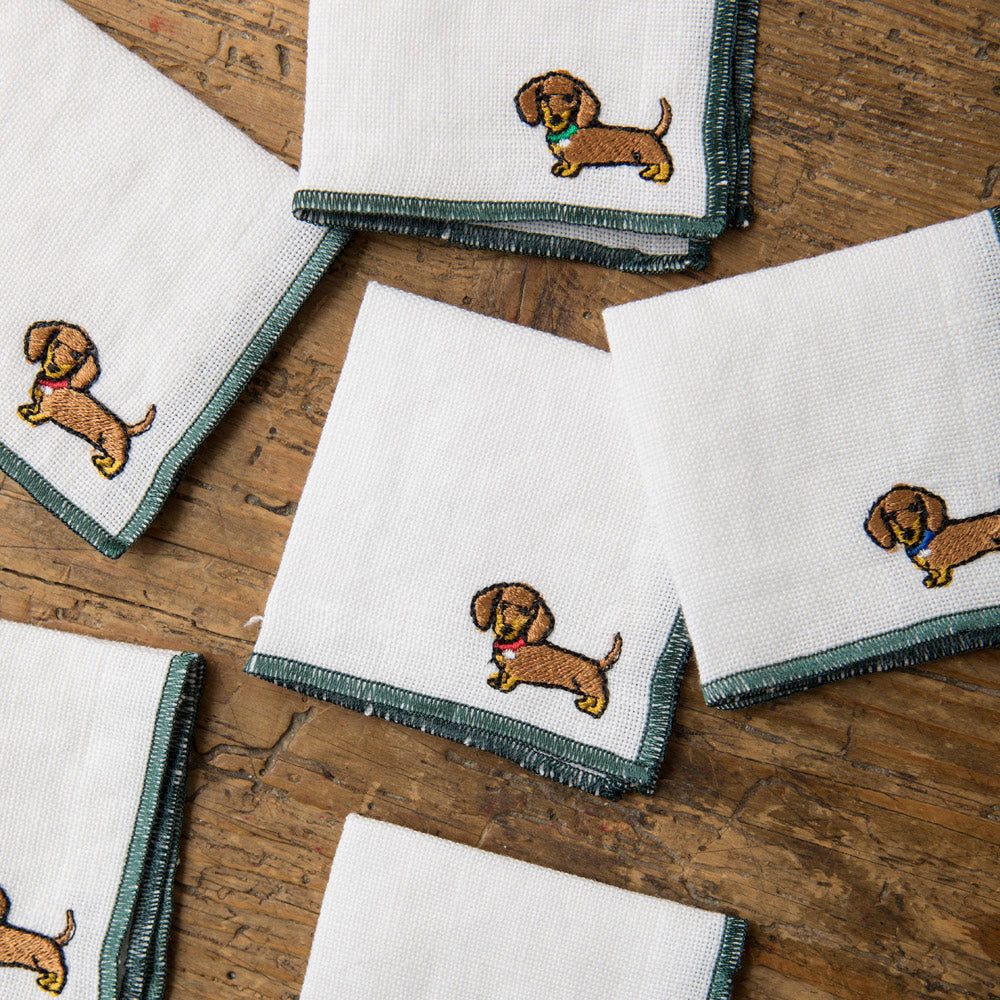 Linen Cocktail Napkins – Dachshund