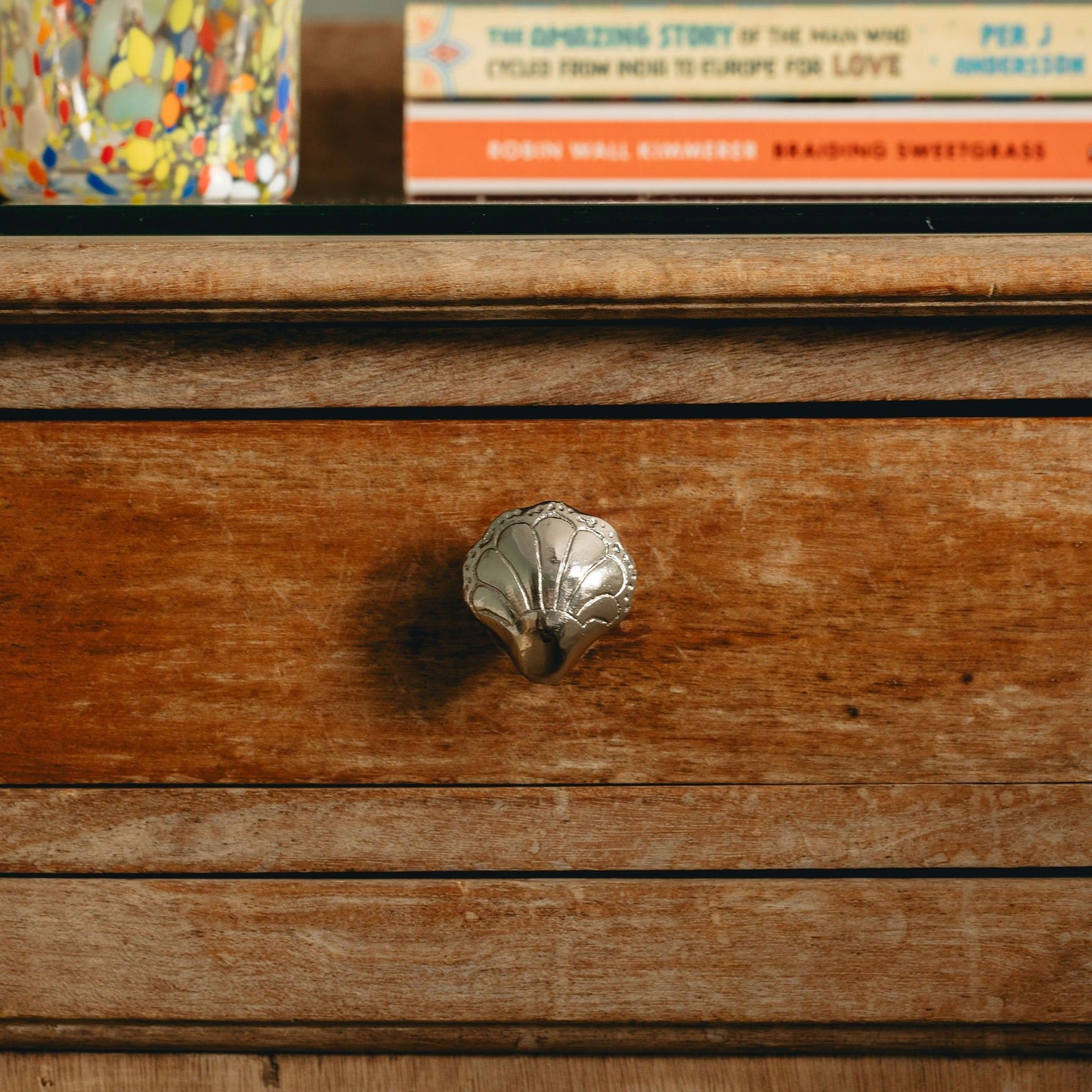 Chunky Shell Knob, Antique Brass