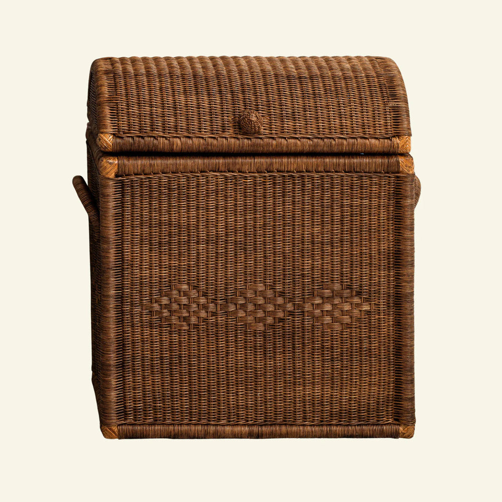 Chest Rattan Laundry Basket (Teak)