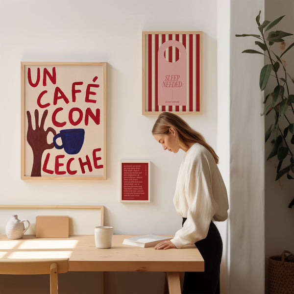 "Café Con Leche" Hand Painted Print