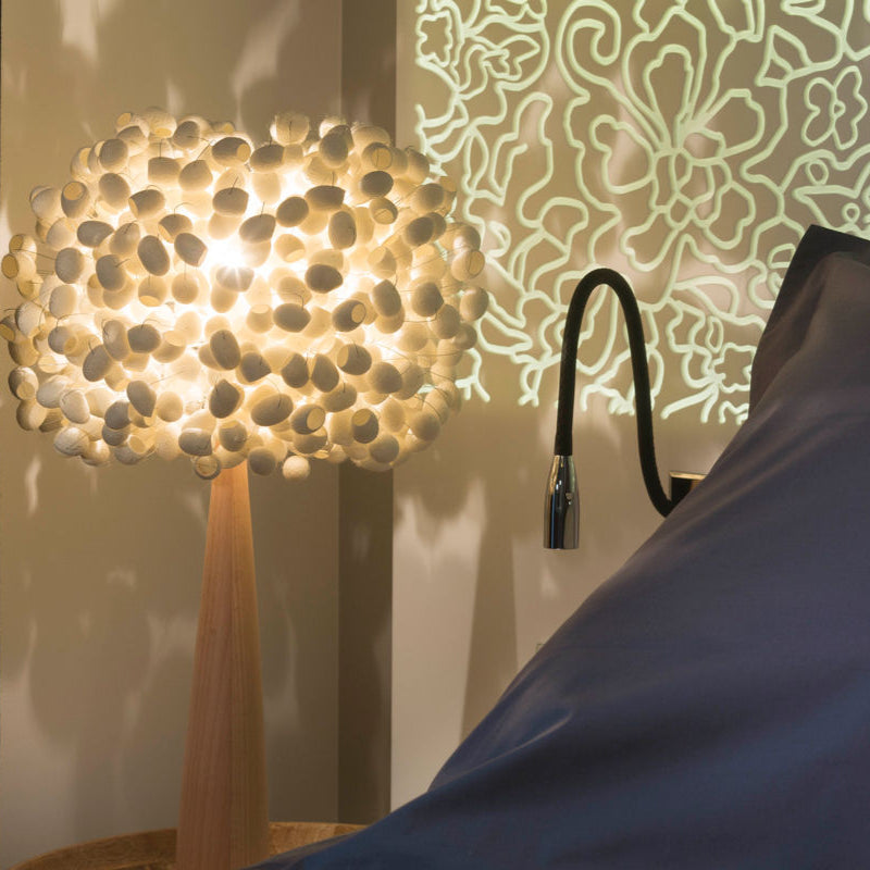 My Chrysalis by Ango – Handcrafted Silk Cocoon Table Lamp with Wooden Base