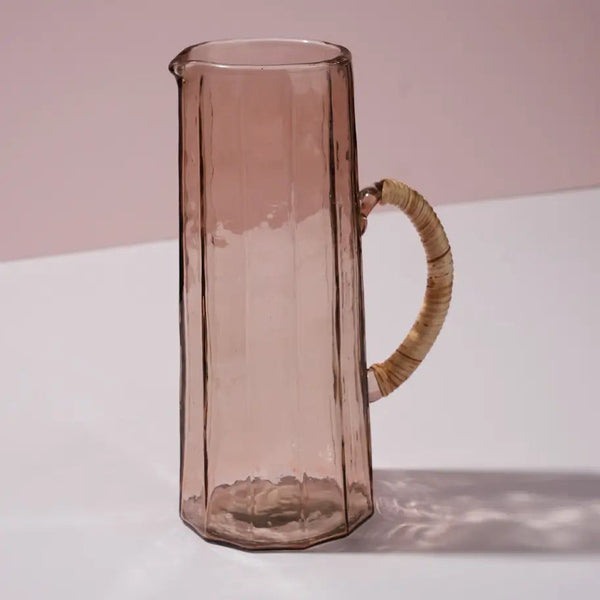 Hammered Water Pitcher, Pink -6.25 x 9.5 Inches