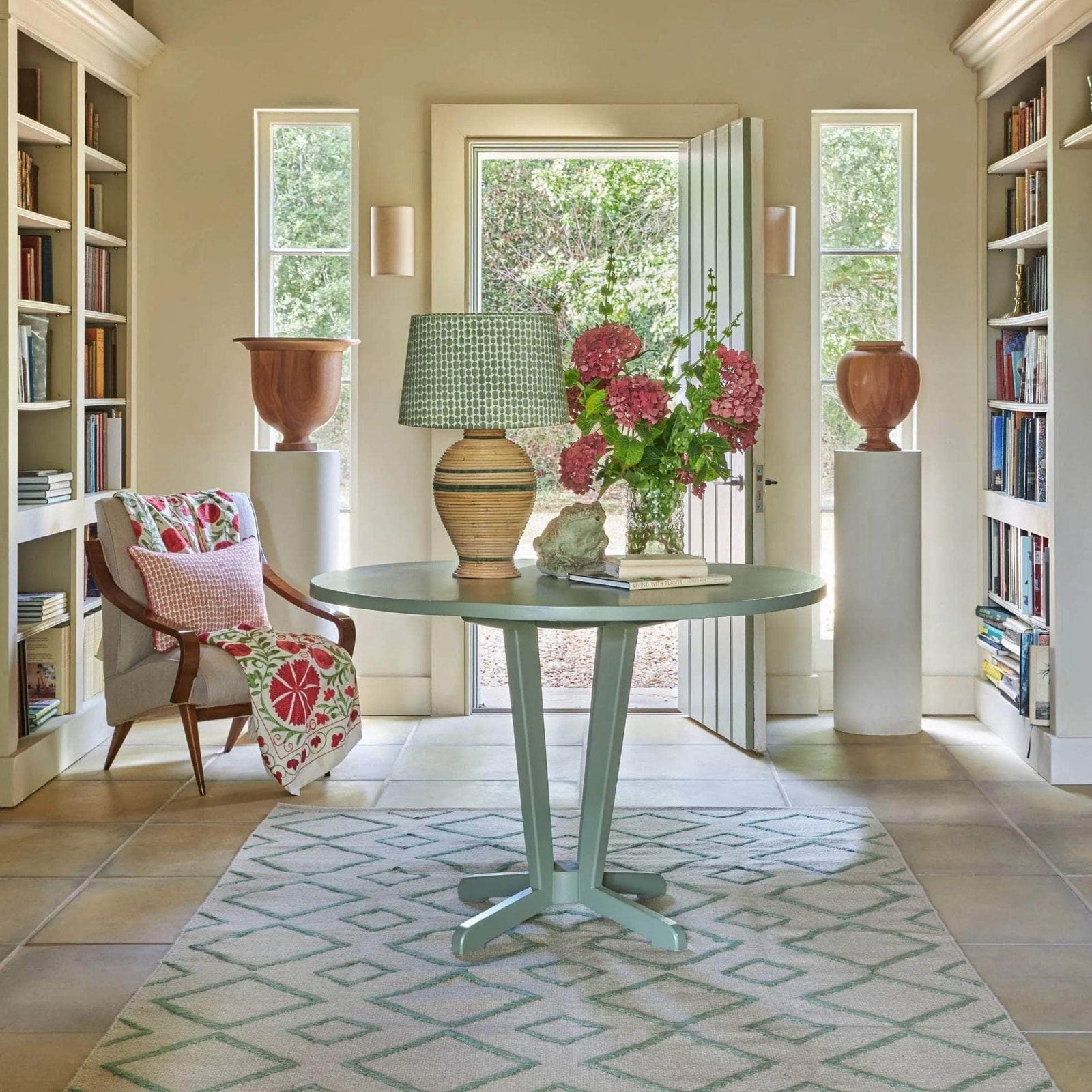 Viale Block Print Cushion - Pink