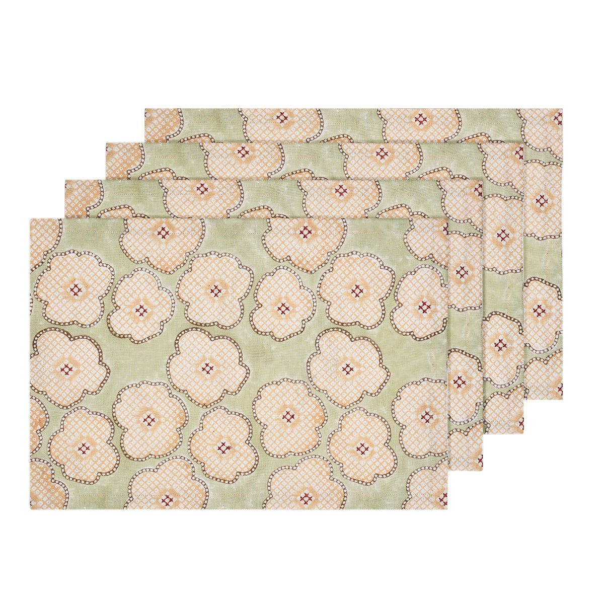 Floral Burst Placemat Green (Set of 4)