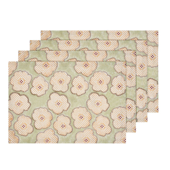 Floral Burst Placemat Green (Set of 4)