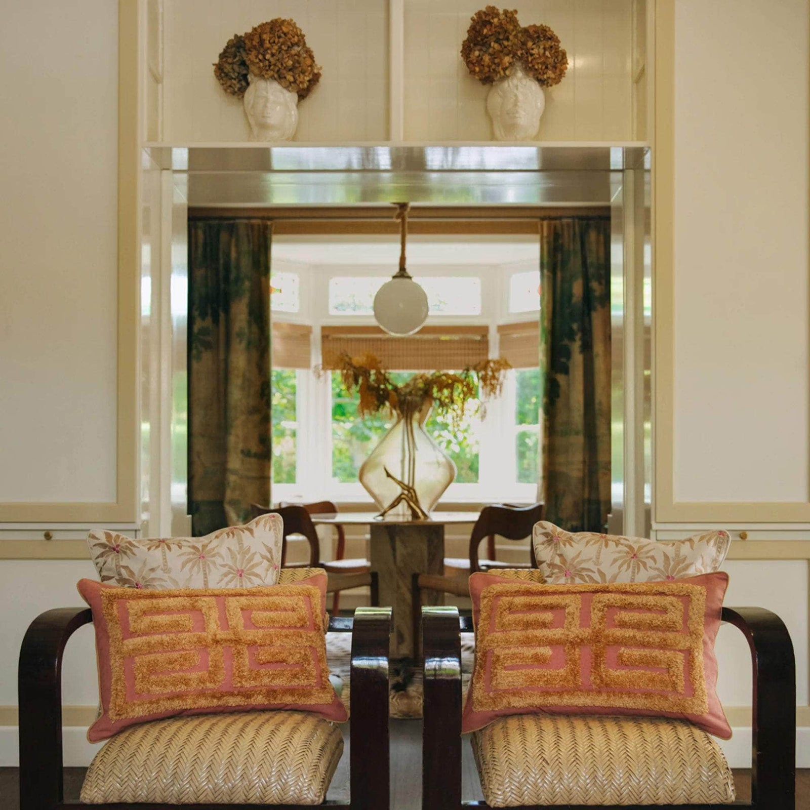 Cushion Cleo Blush & Raffia