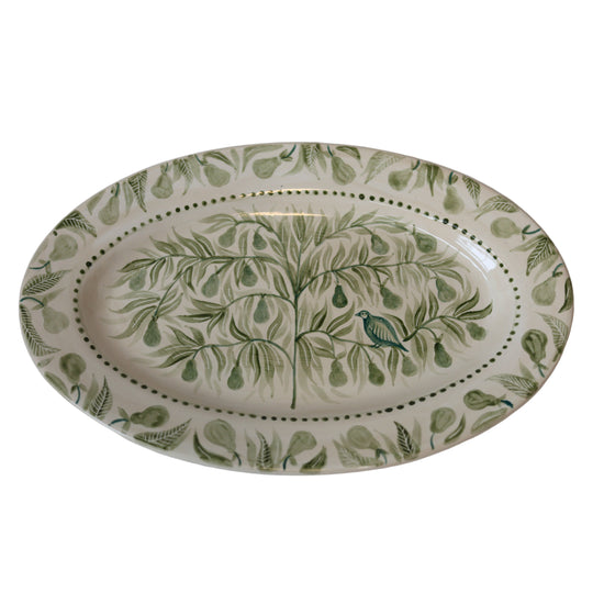 Partridge in a Pear Tree Hand Painted Platter 02