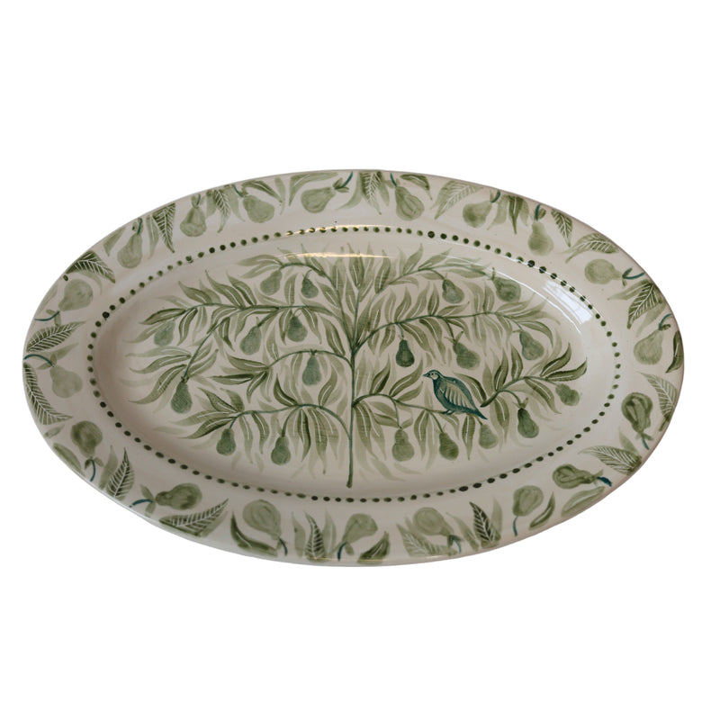 Partridge in a Pear Tree Hand Painted Platter 02