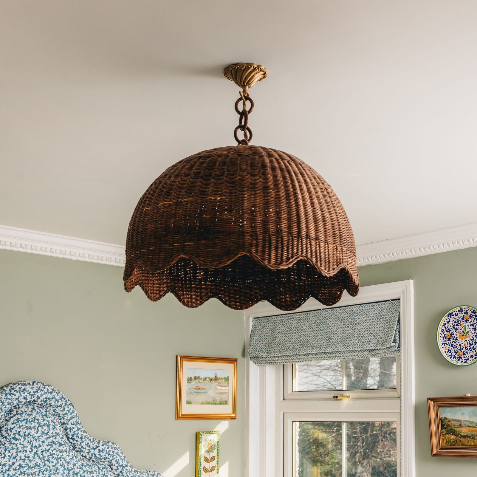 Etta Rattan Pendant Shade, Large Oak