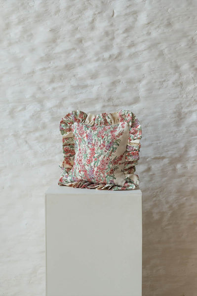 Square Sidalcea Frill Cushion