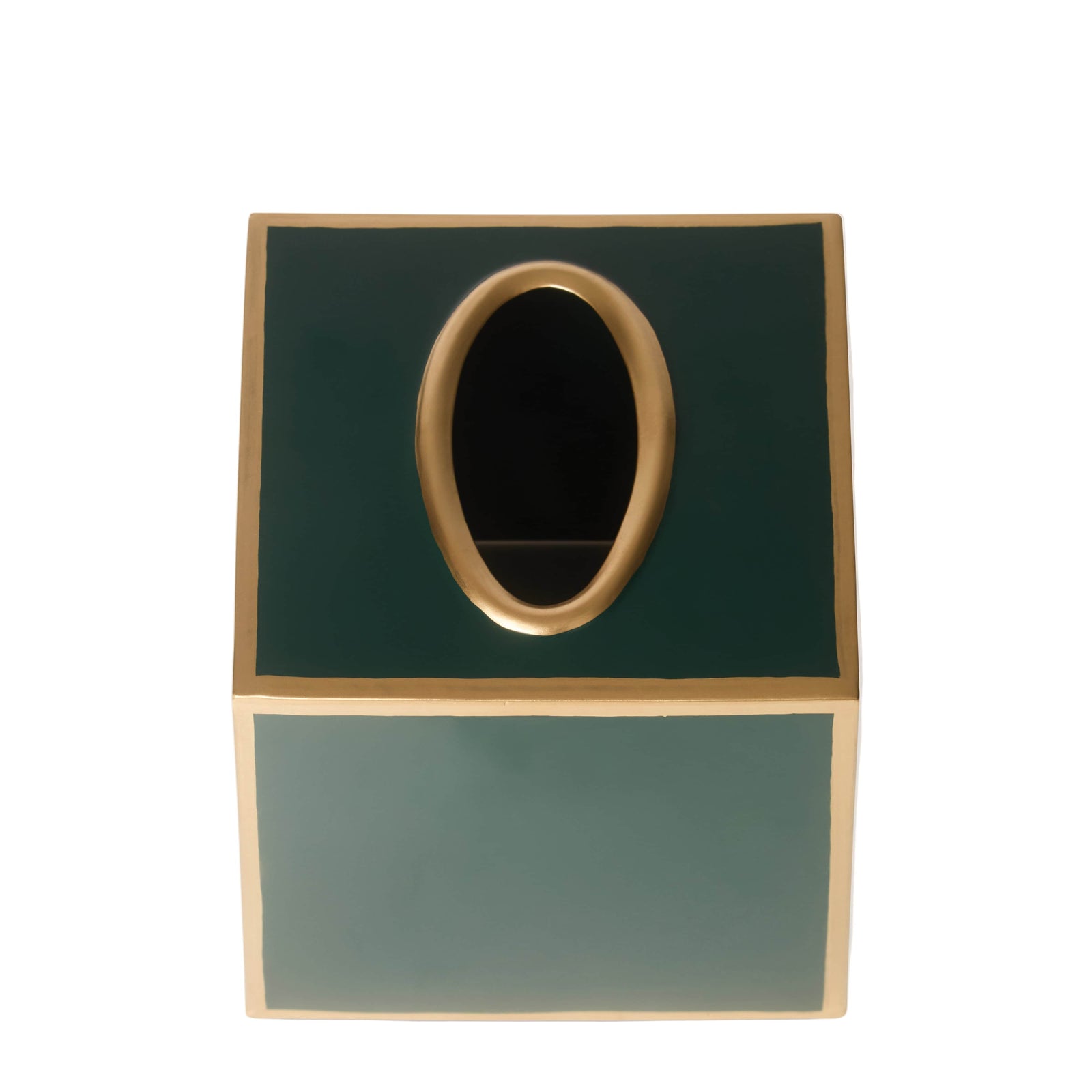 Tissue Box Cover | Forest Green & Gold