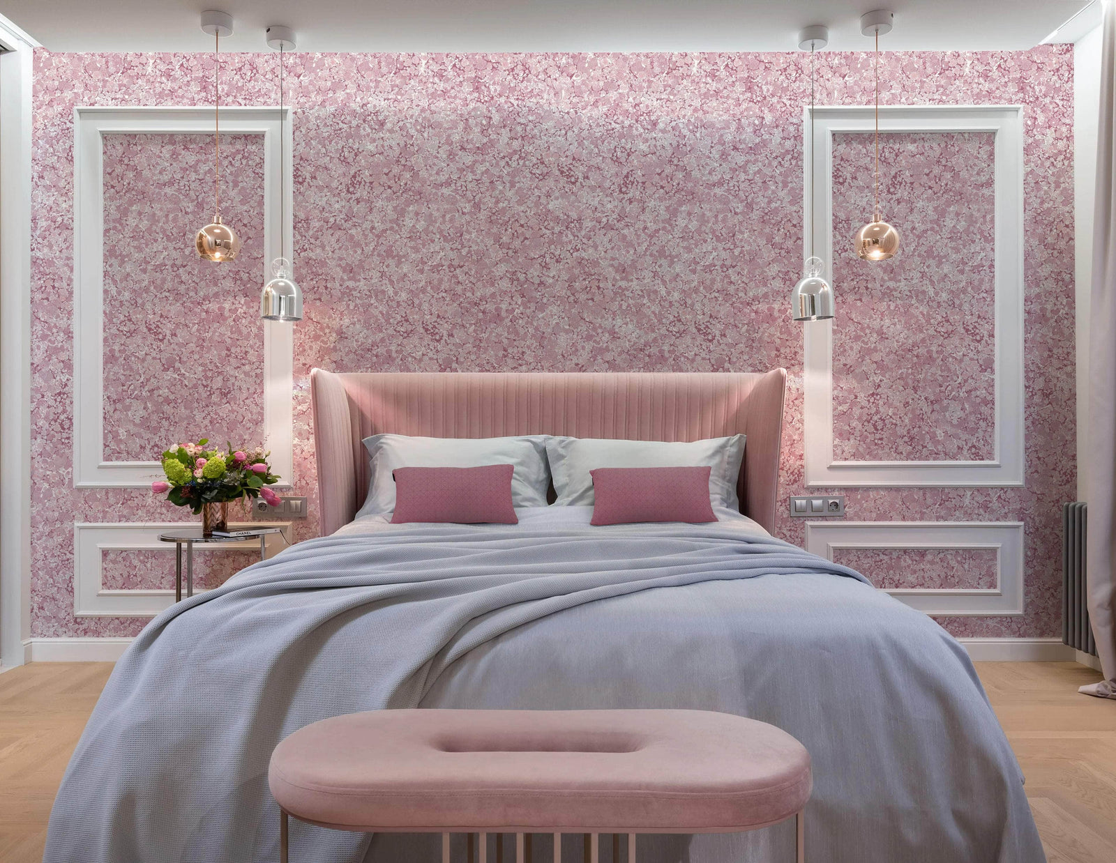 Marbled Wallpaper - 'Ditzy' Col: Eglantine- Mica Coated Non-Woven