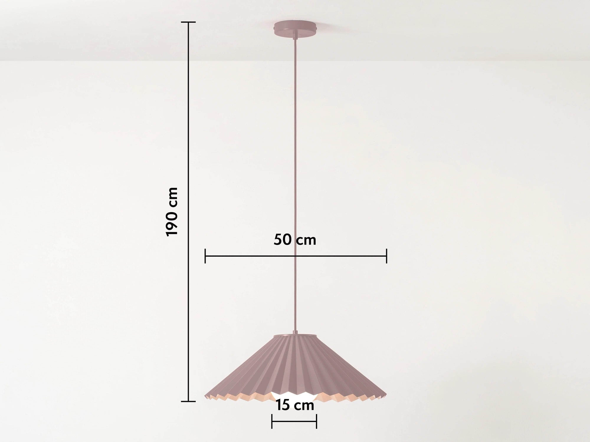 Burgundy large pleat ceiling pendant