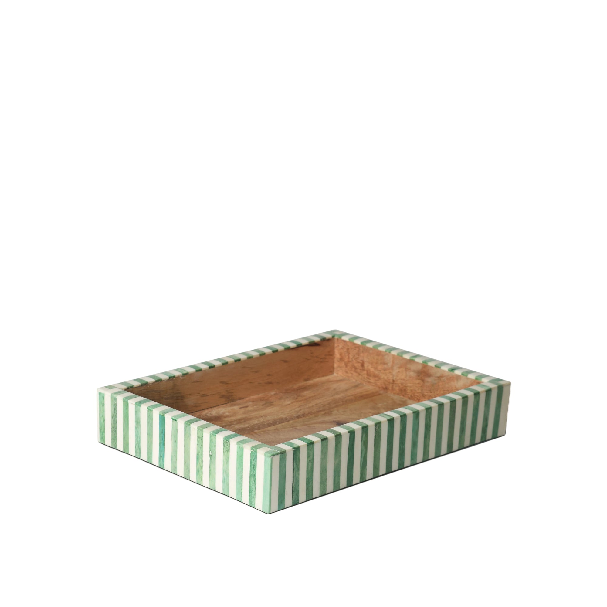 Rectangular Inlay Tray | Small | Green | Striped-