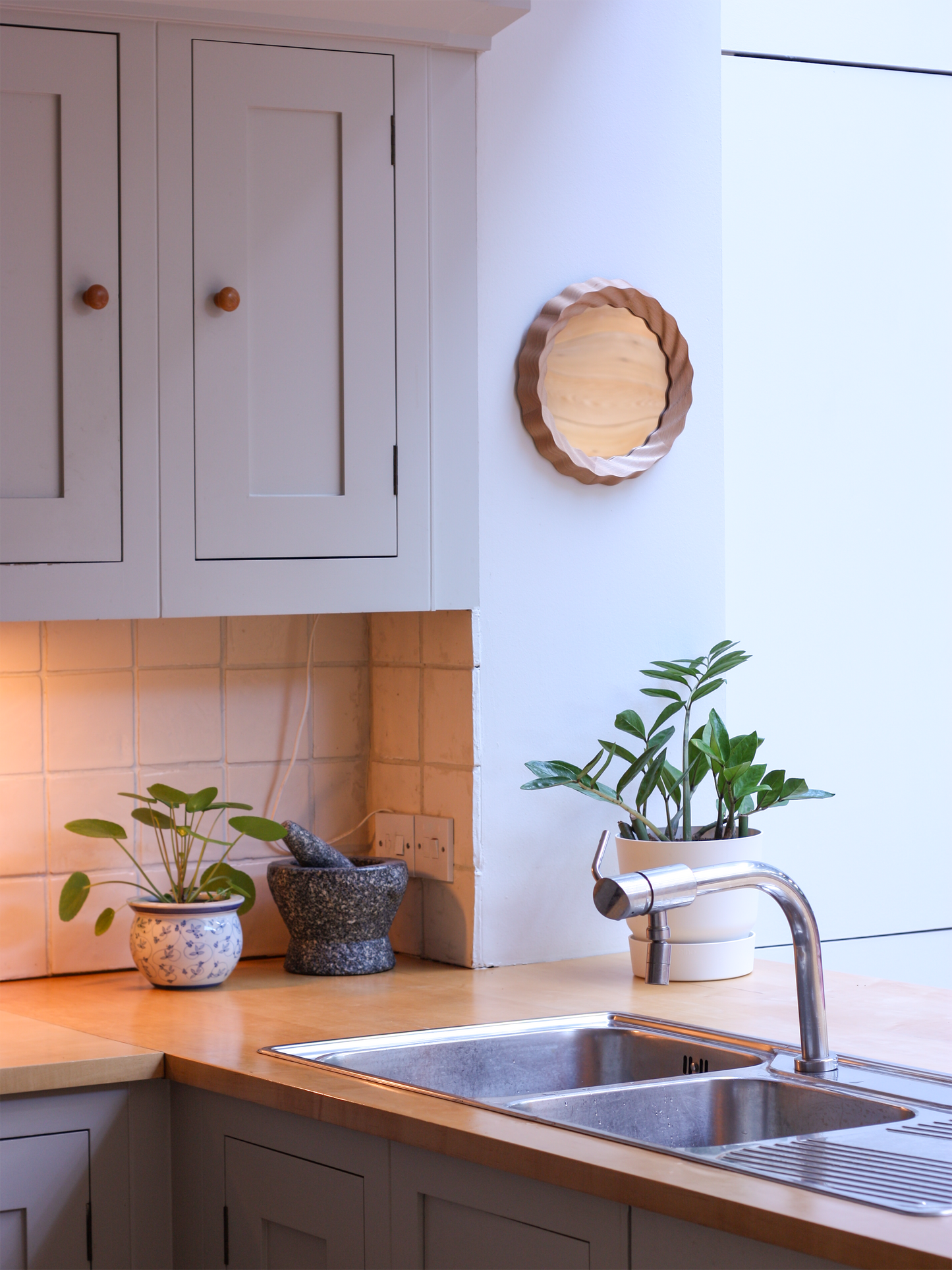 Kruller Porthole Mirror - Beech