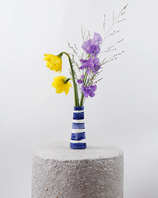 Aegean Blue Striped Vase