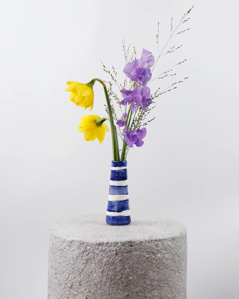Aegean Blue Striped Vase