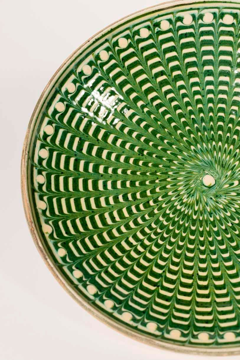 Artisanal Ceramic Hand Painted Plates Set of Three