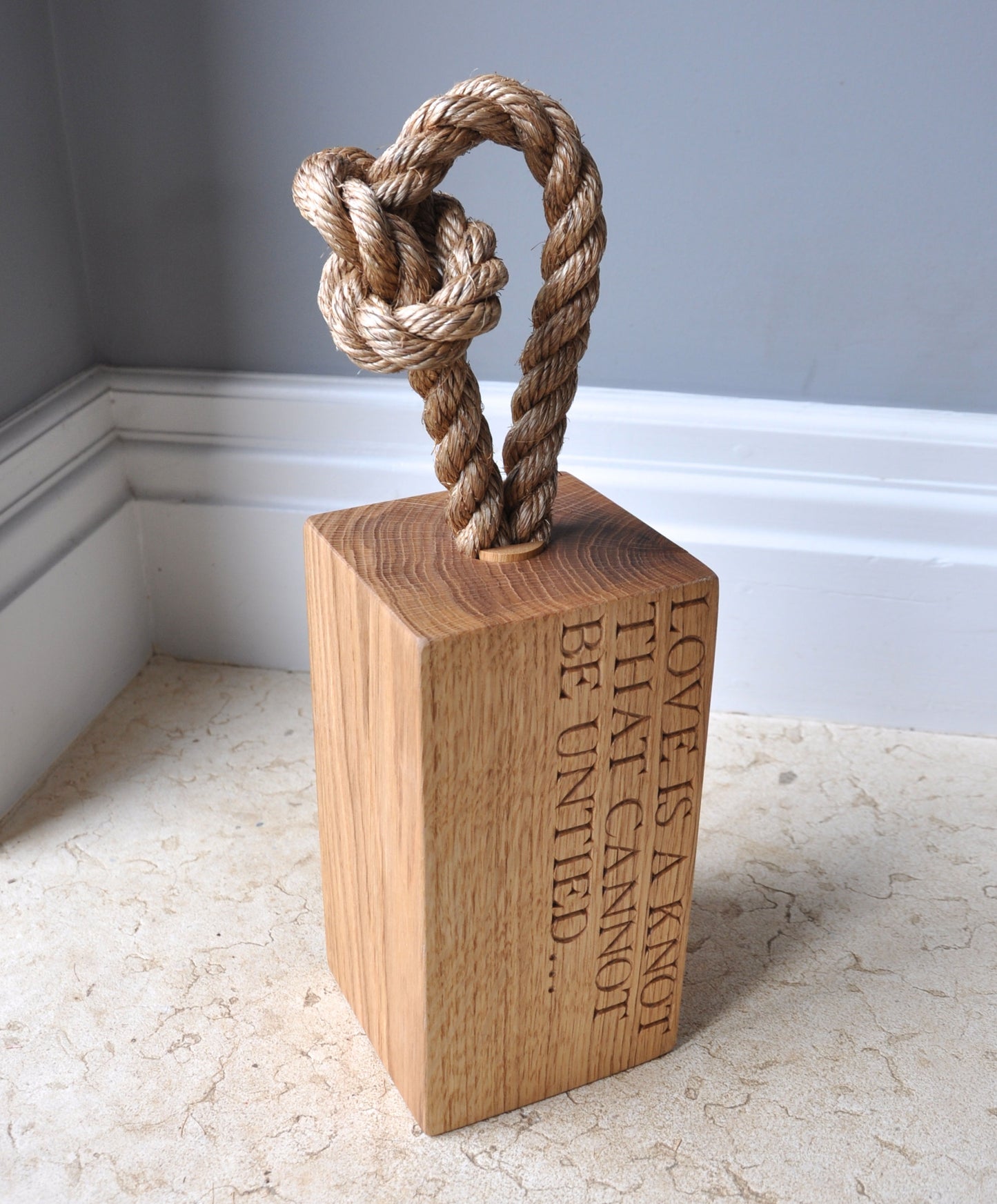 Oak Love Knot Doorstop