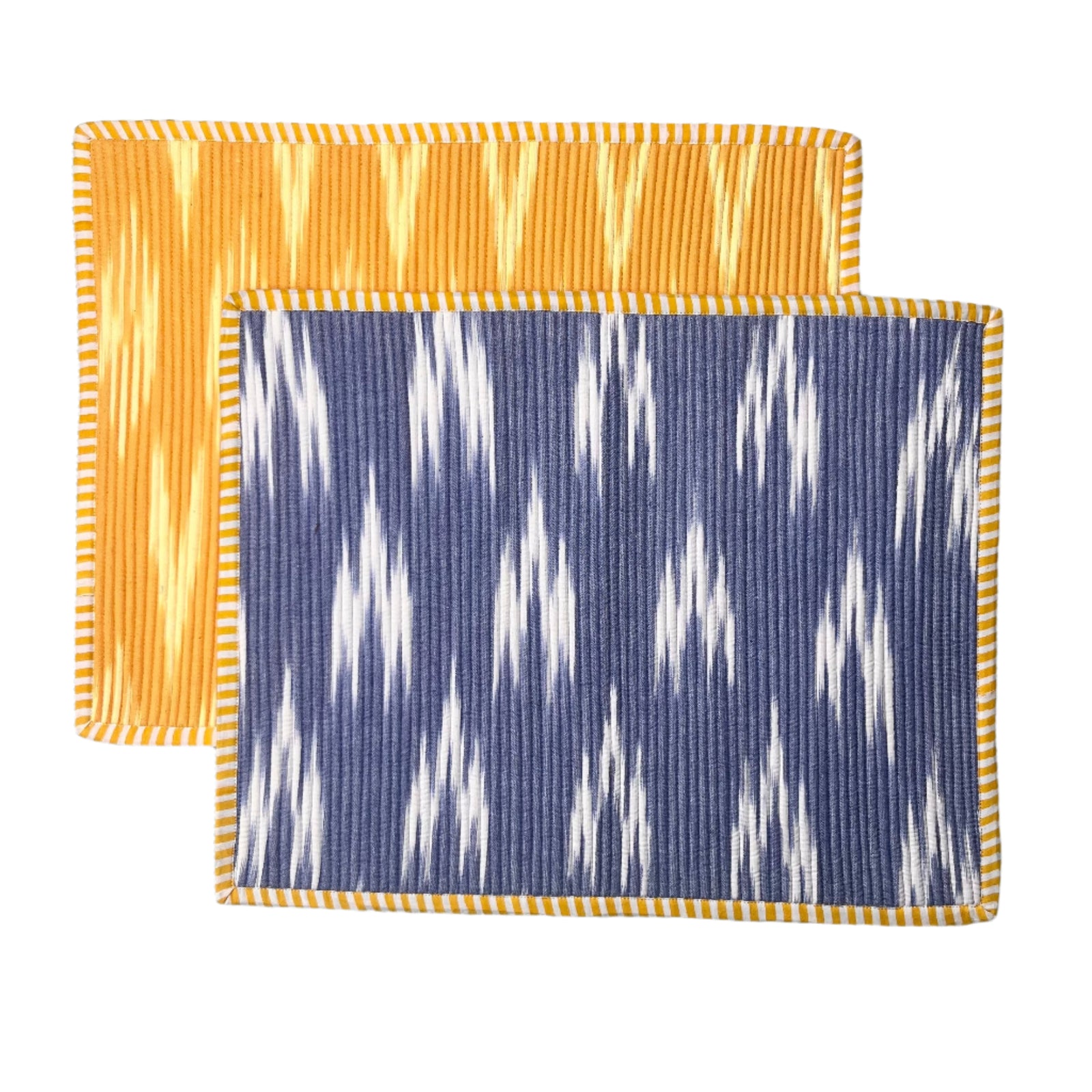 The Breakfast Ikat Placemat - Blue & Yellow