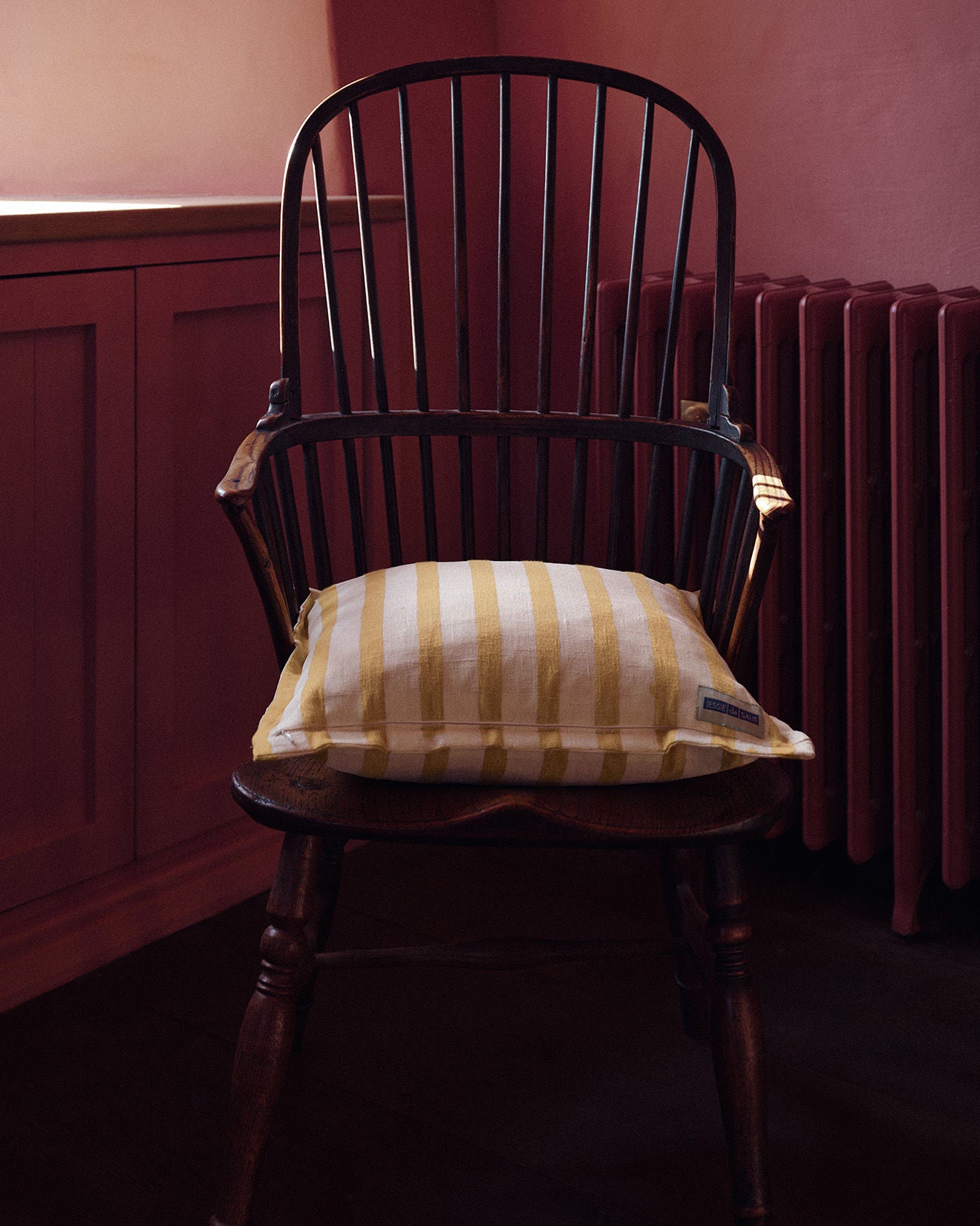 Lino Stripe Cushion (Yellow)