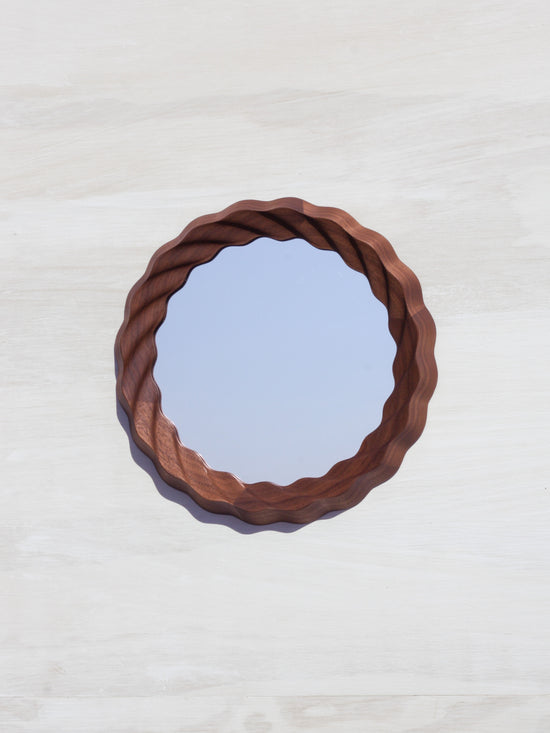 Kruller Porthole Mirror - Walnut