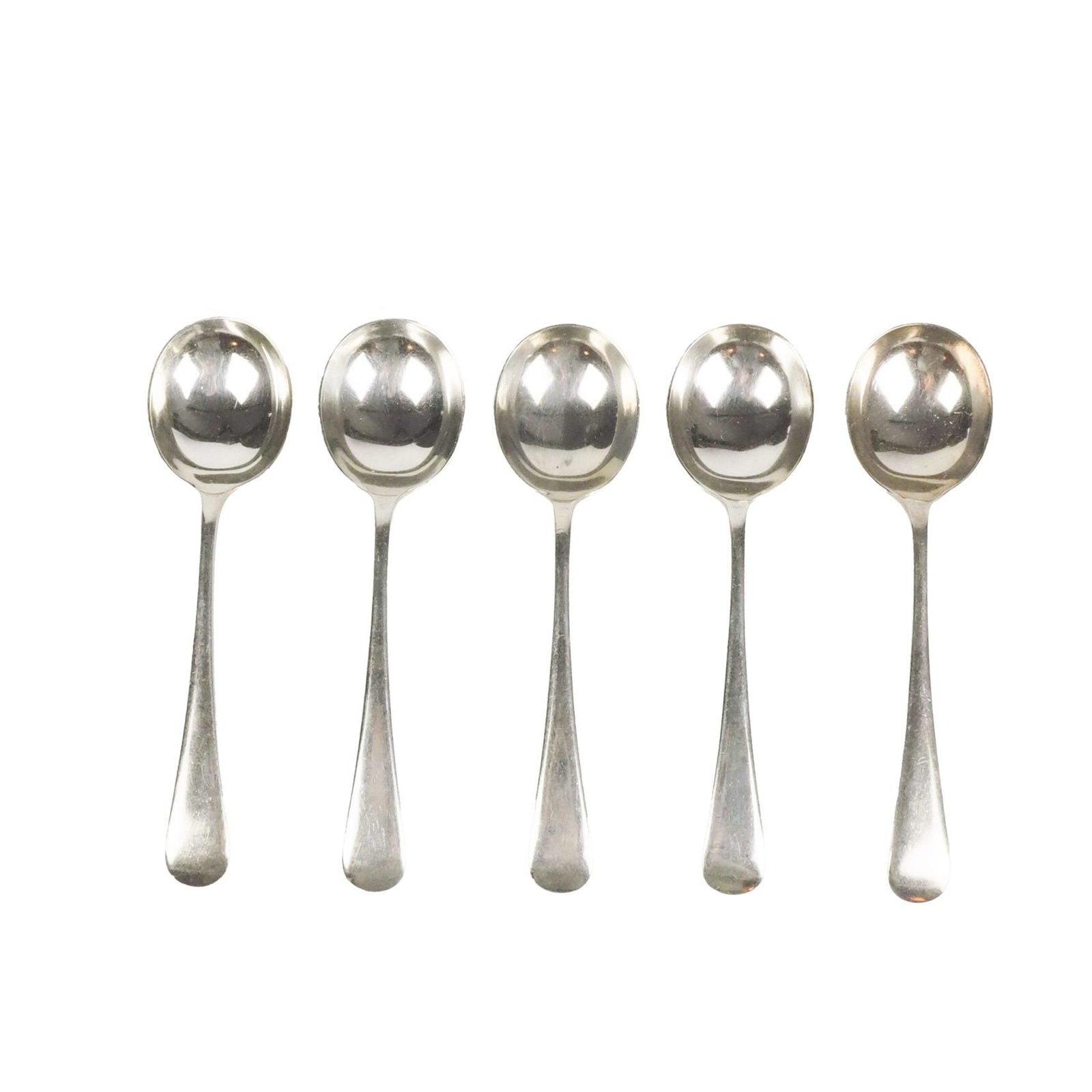 Antique Silver Plate Soup Spoons