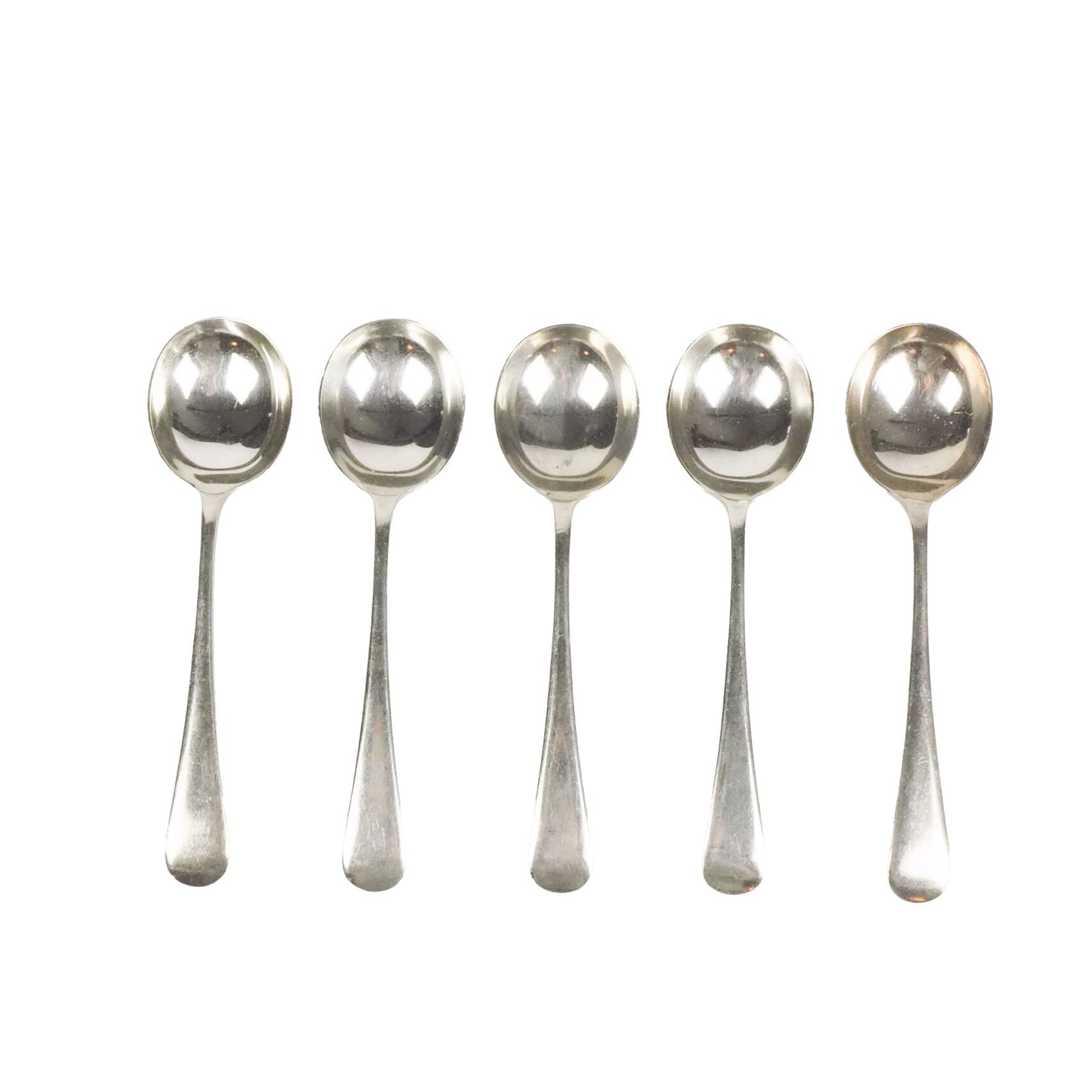 Antique Silver Plate Soup Spoons