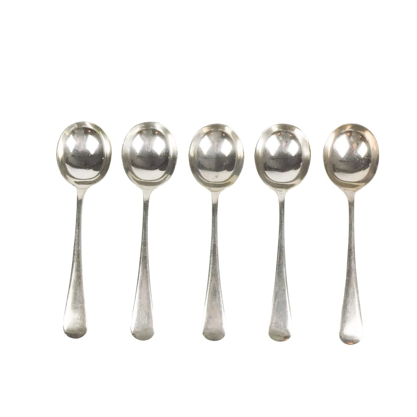 Antique Silver Plate Soup Spoons