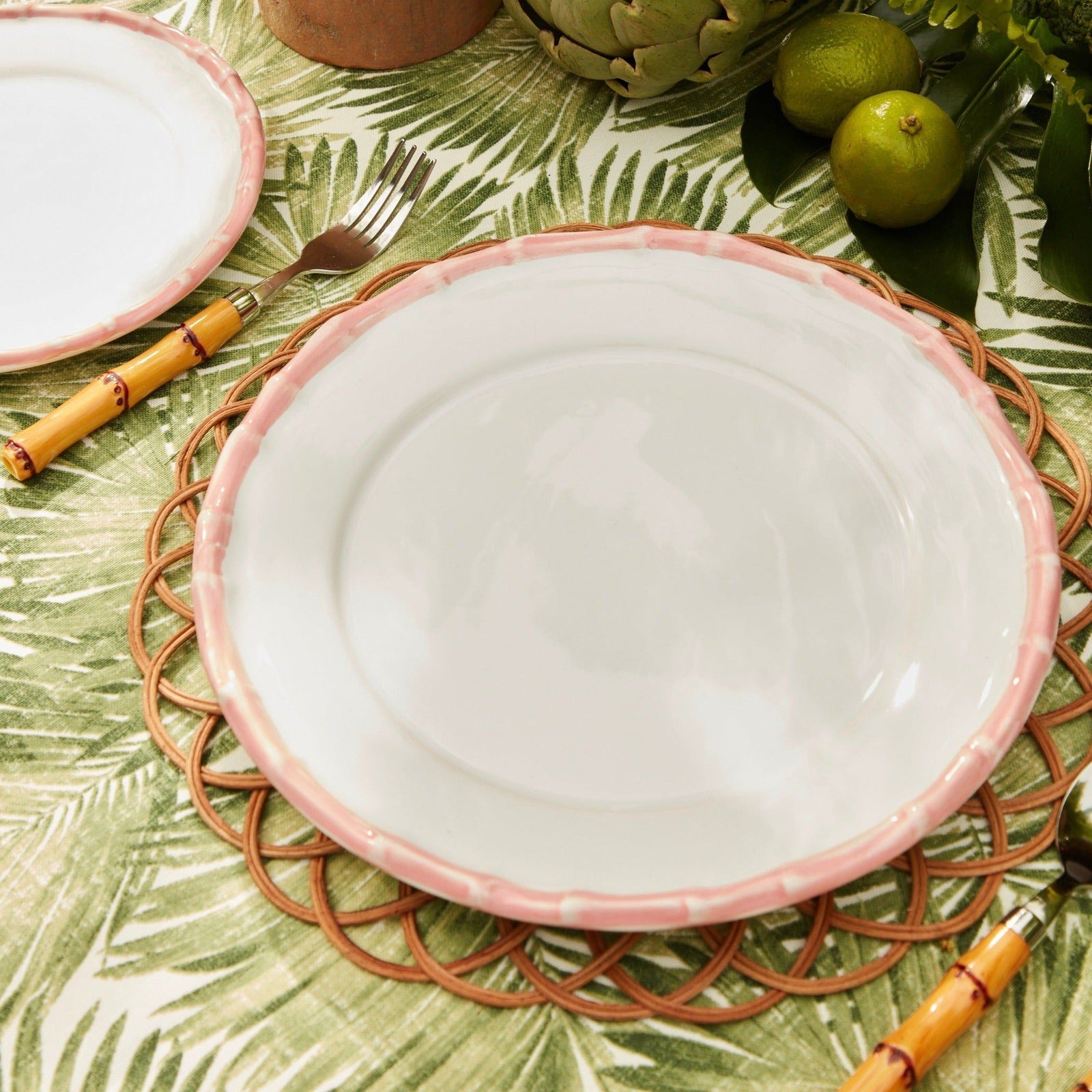 Large Pink Bamboo Dinner Plate (1 Piece)