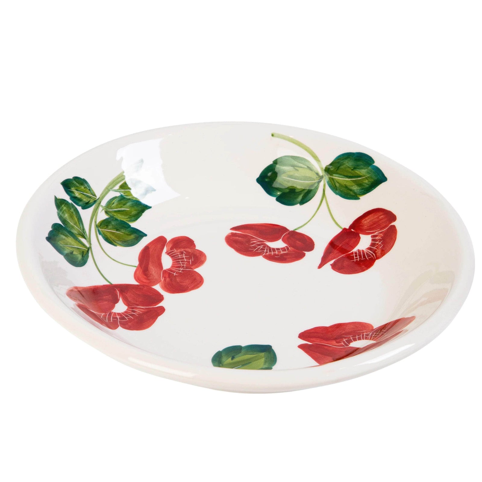 Scarlet Floral Salad Serving Bowl