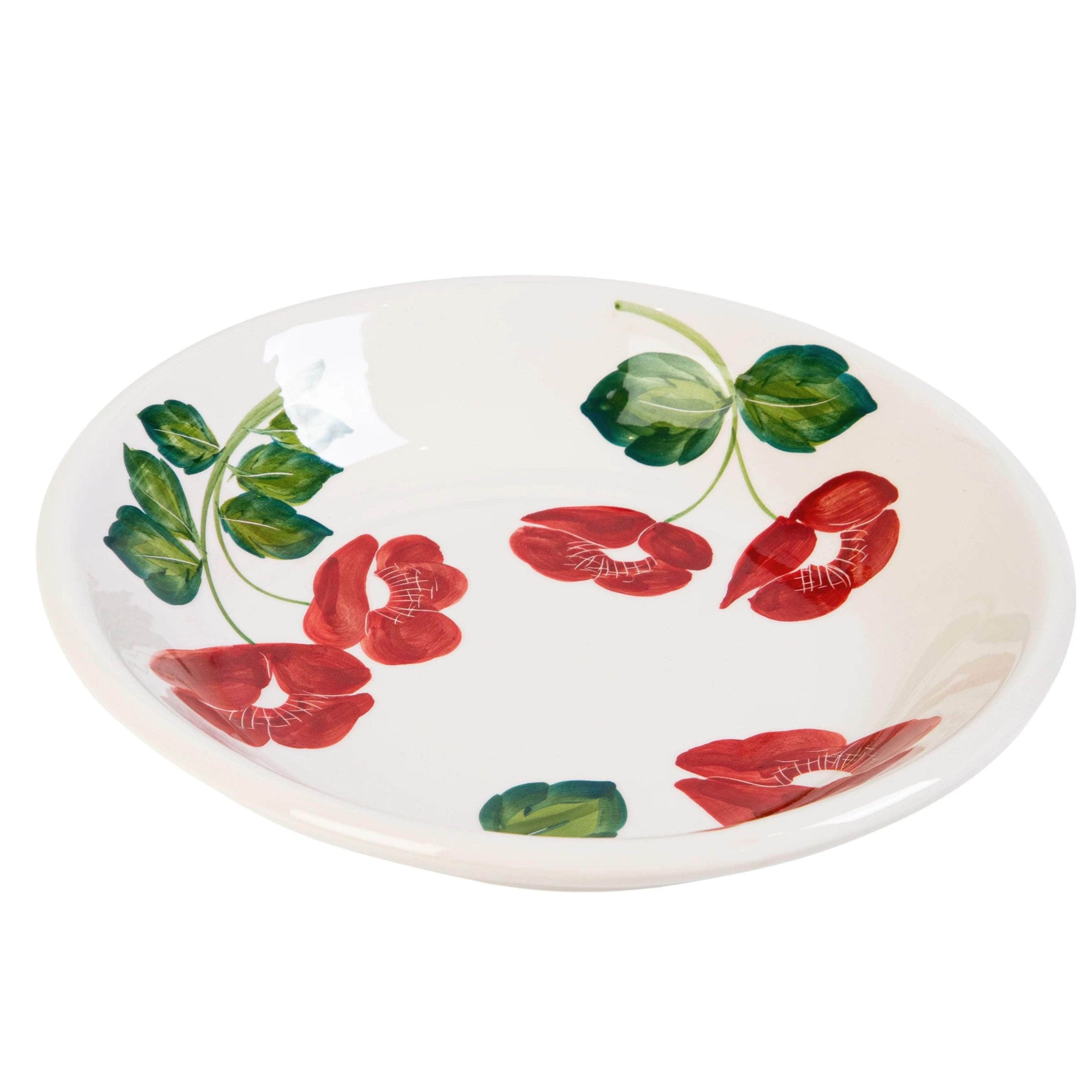Scarlet Floral Salad Serving Bowl