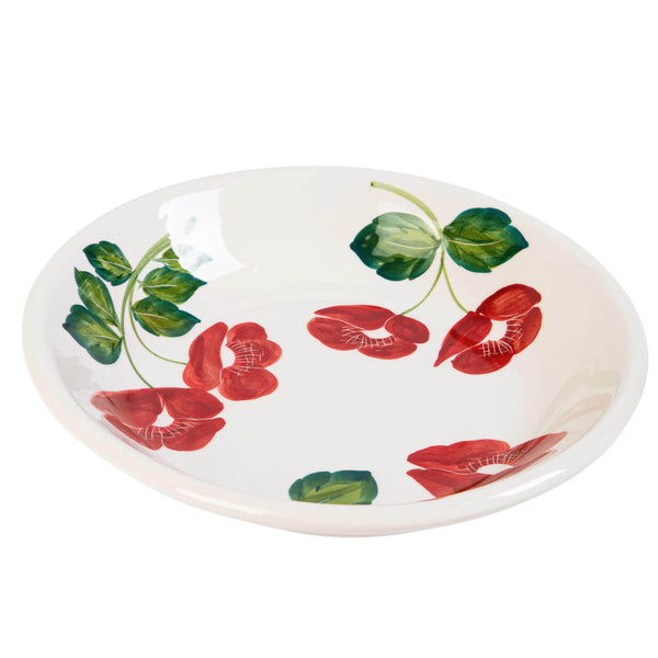 Scarlet Floral Salad Serving Bowl