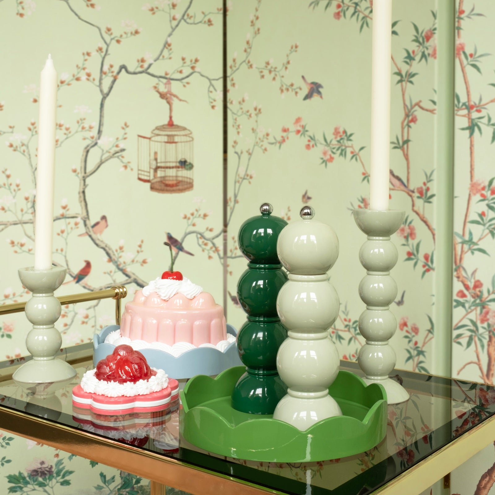 Racing Green  Bobbin Salt or Pepper Mill