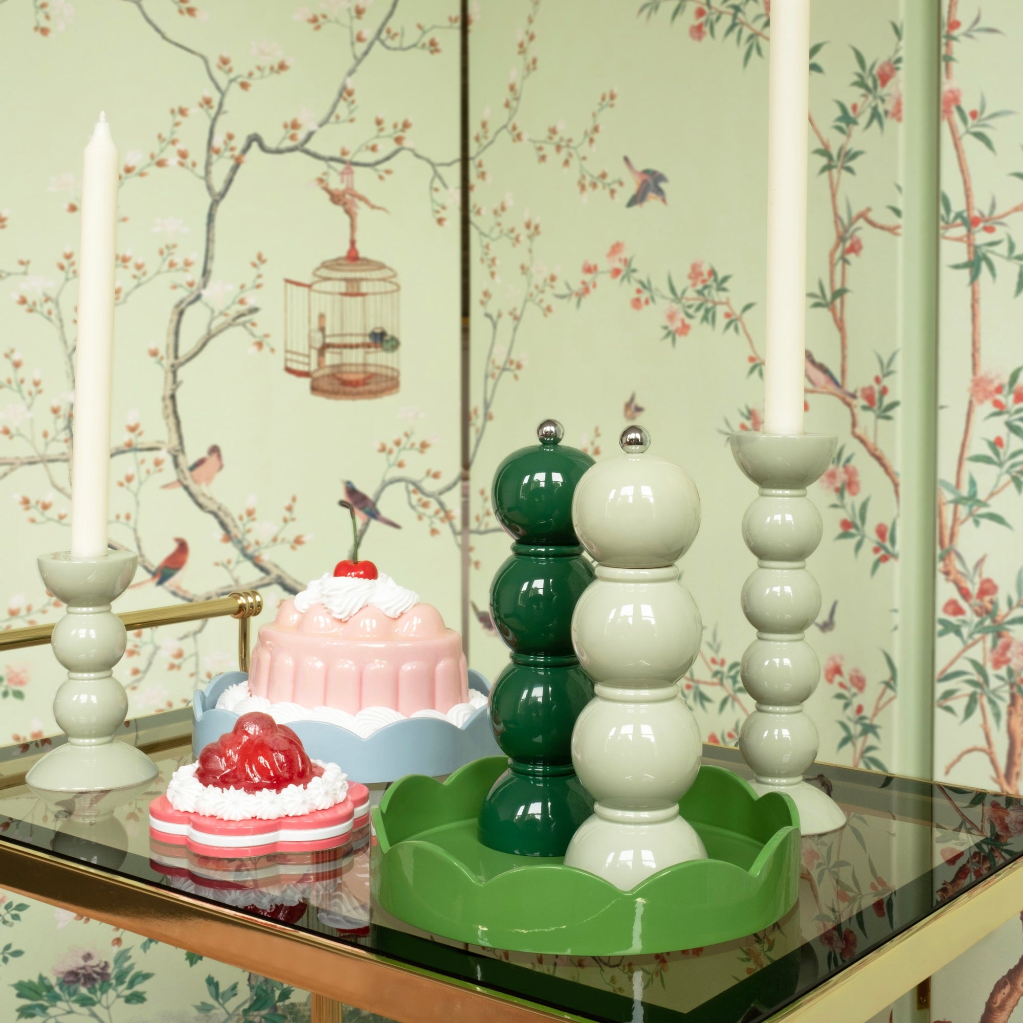 Racing Green  Bobbin Salt or Pepper Mill