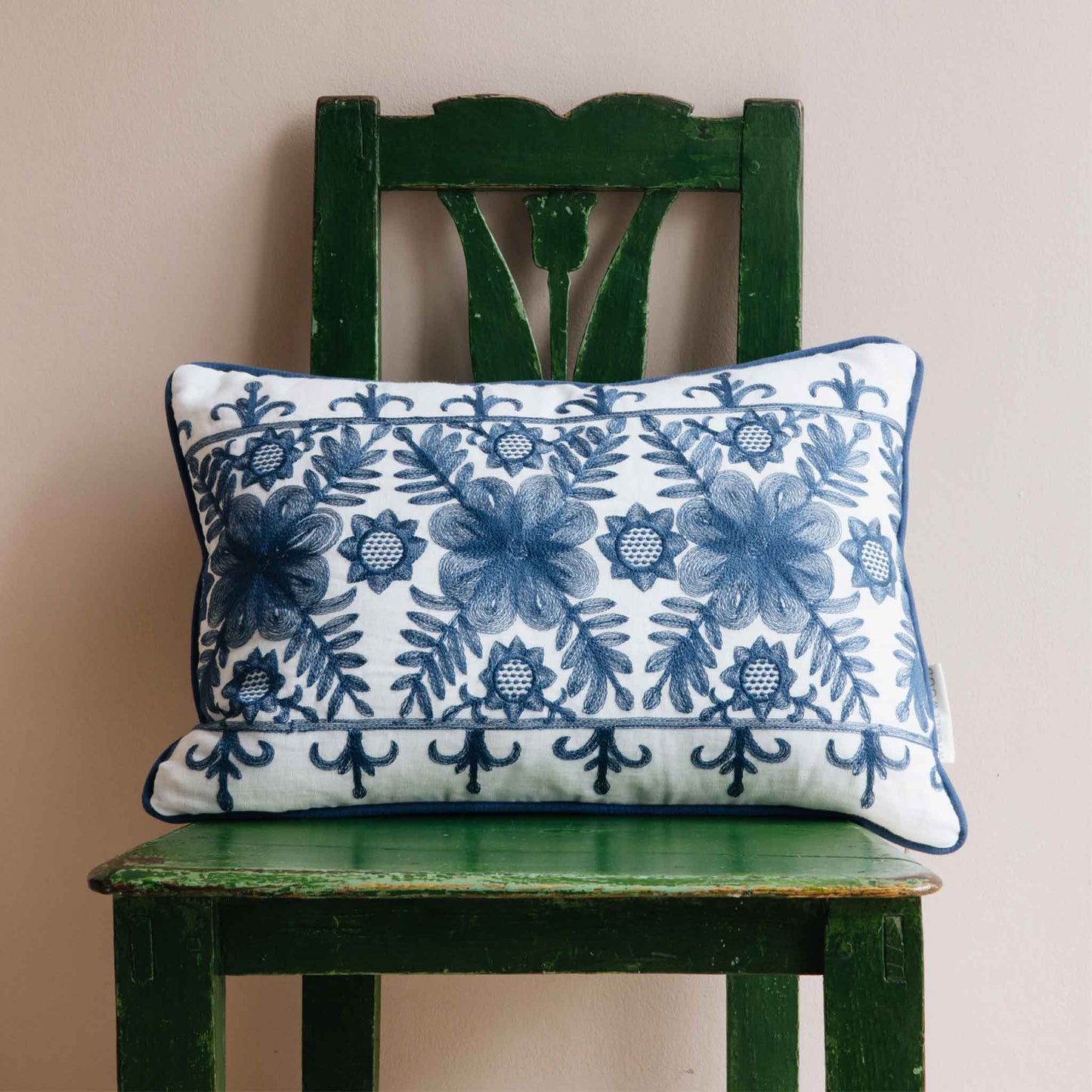 Angelica Navy Oblong Cushion