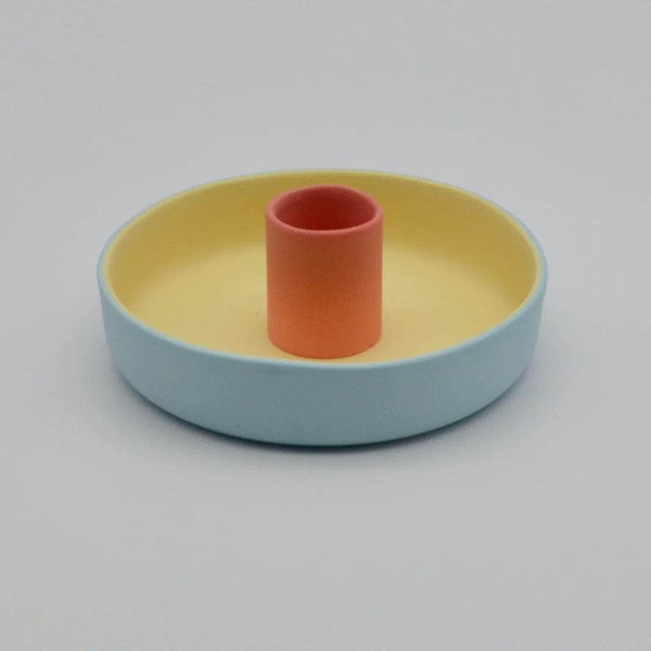 Candle Holder Blue/Yellow/Pink