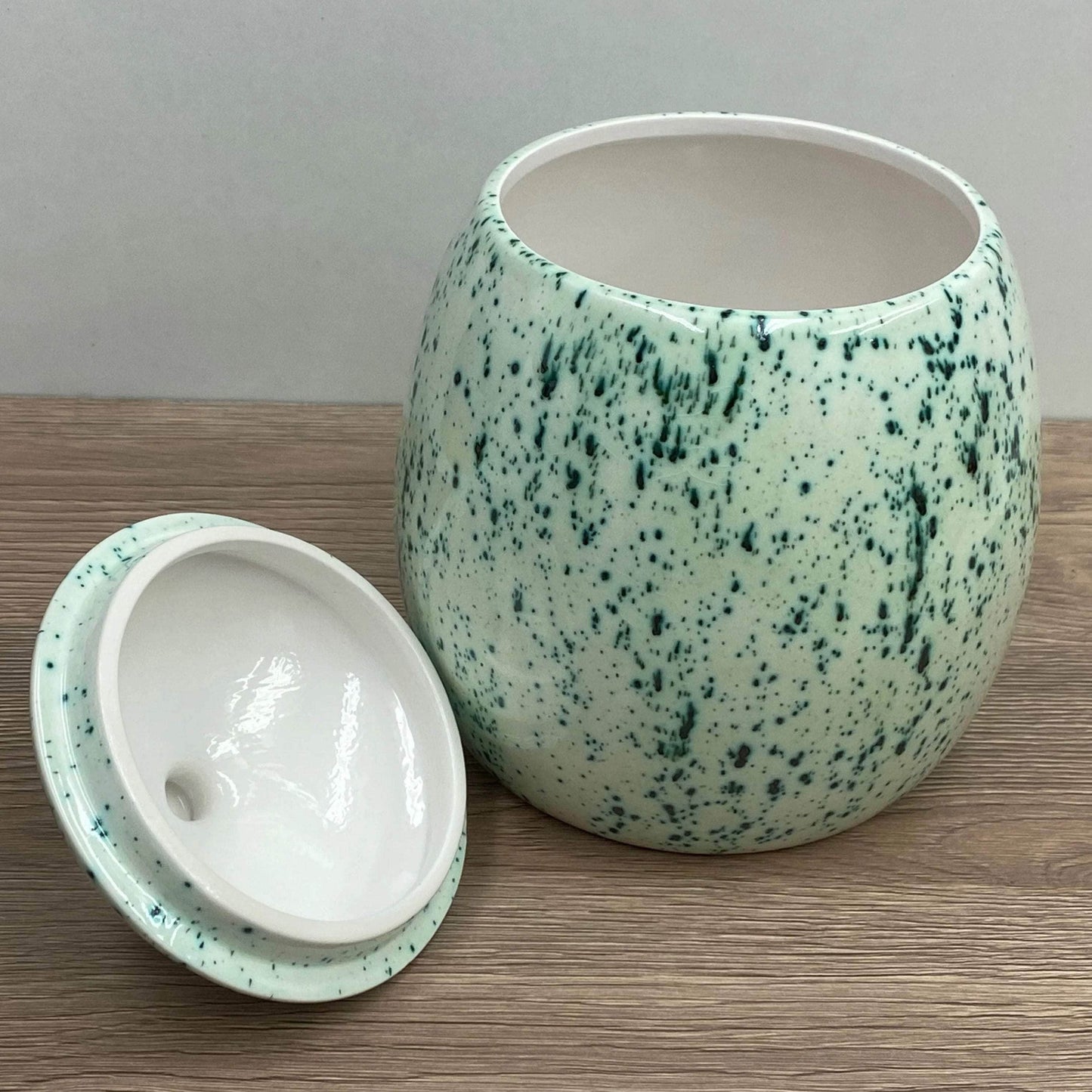 Cookie/Biscuit Jar Canister Speckled Green