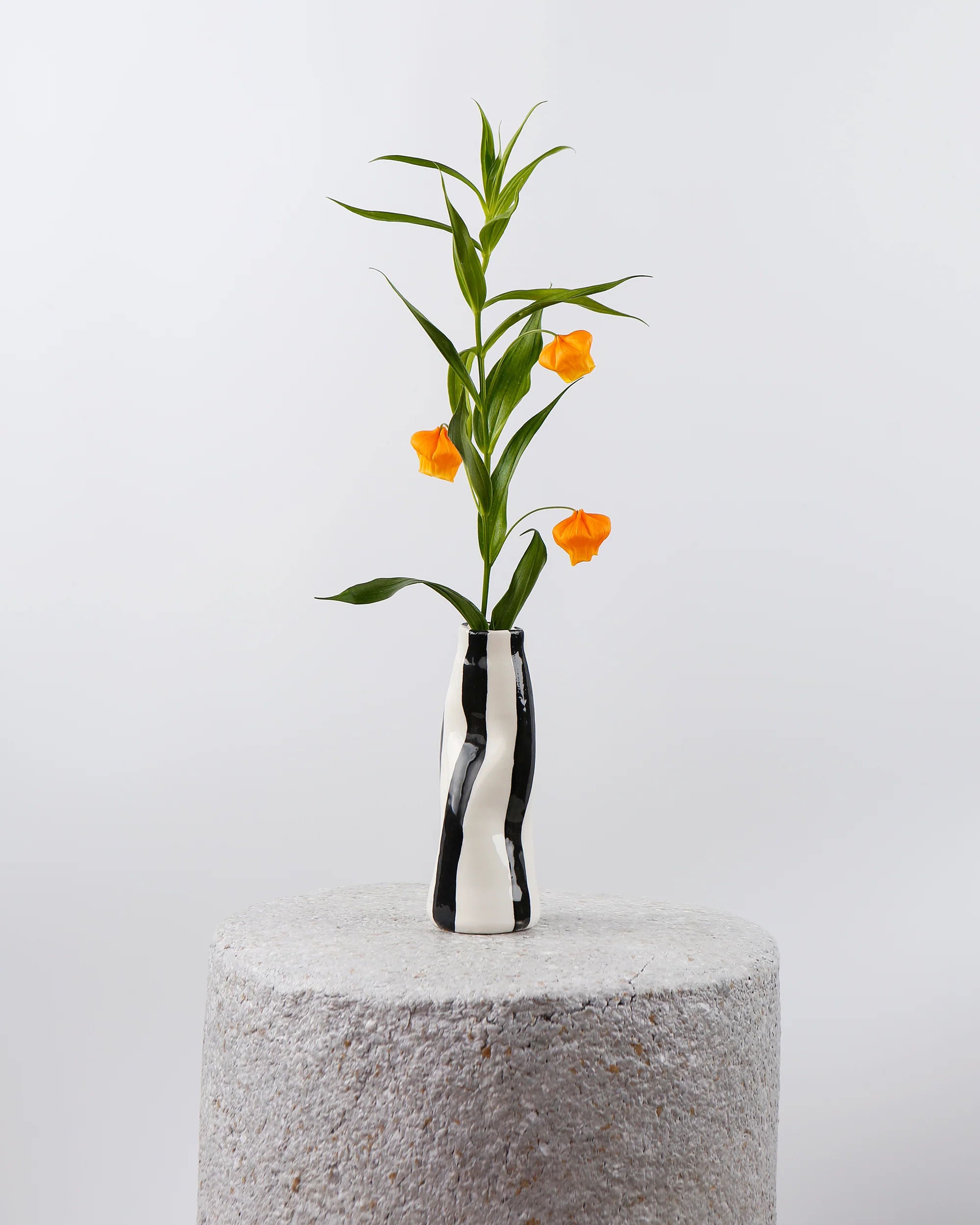 Black And White Striped Vase