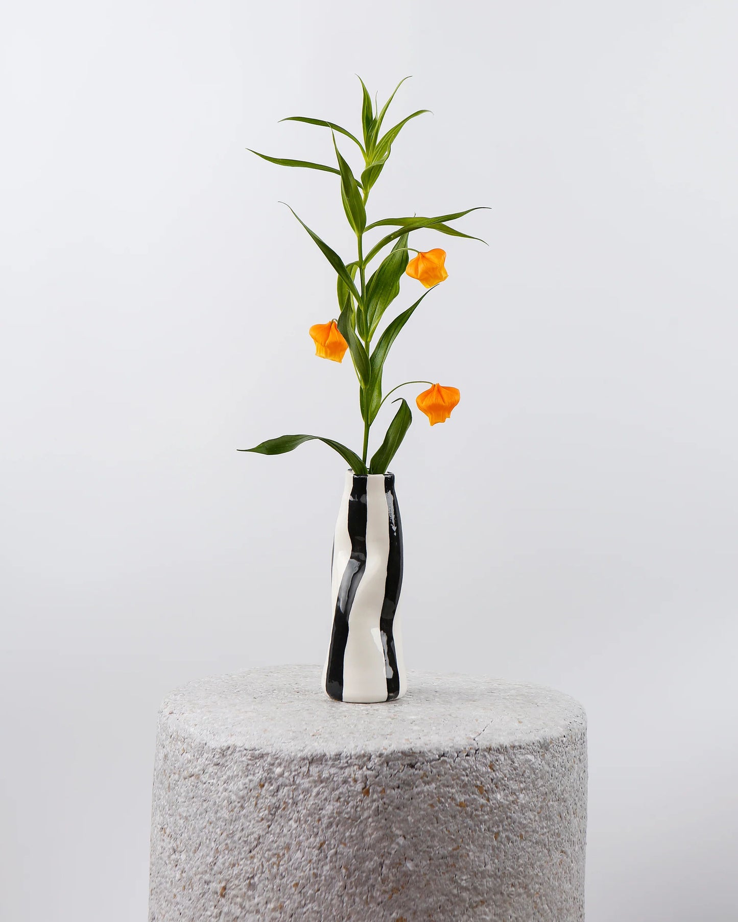 Black And White Striped Vase