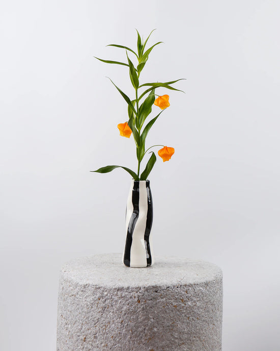 Black And White Striped Vase
