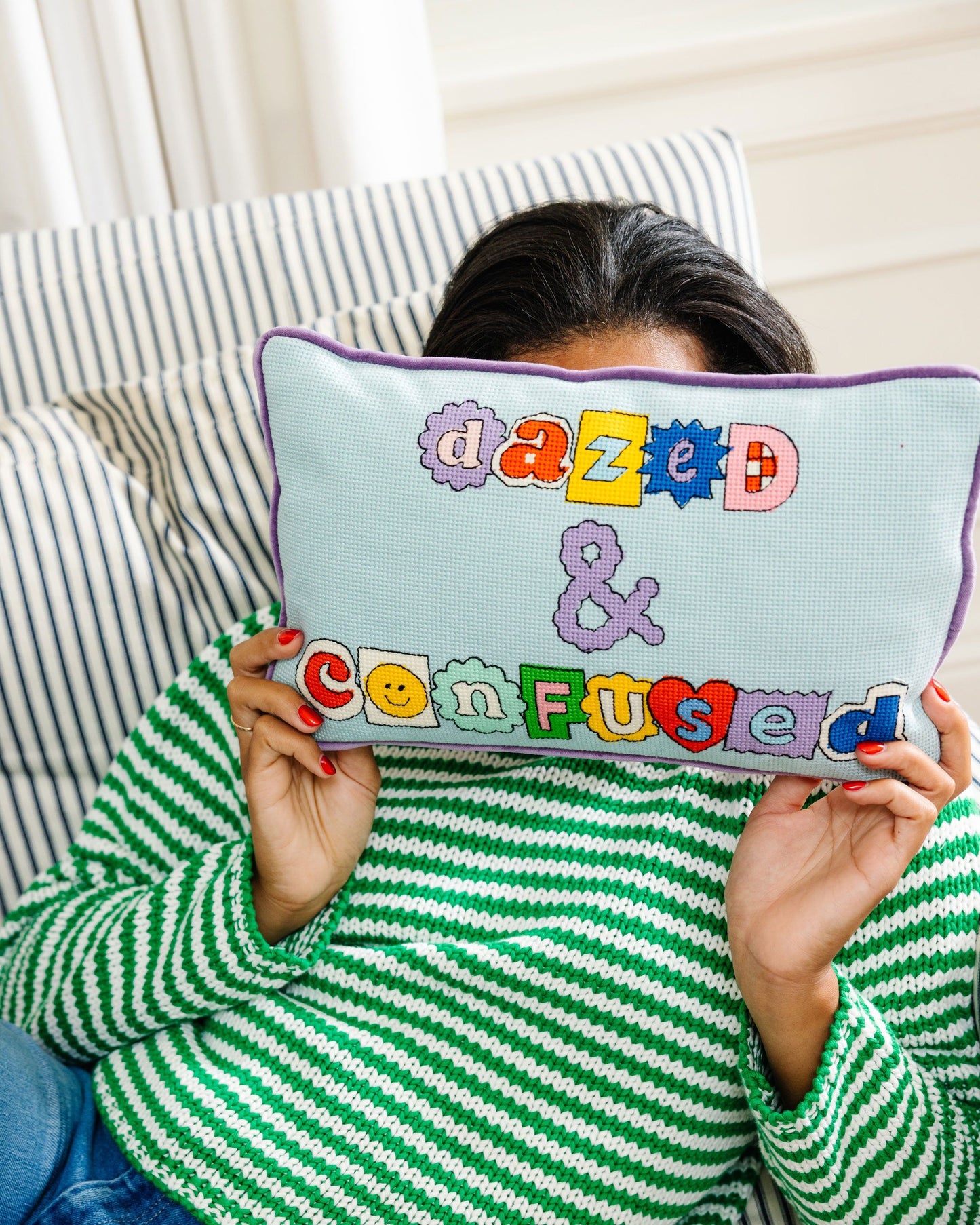 Dazed & Confused Needlepoint Pillow
