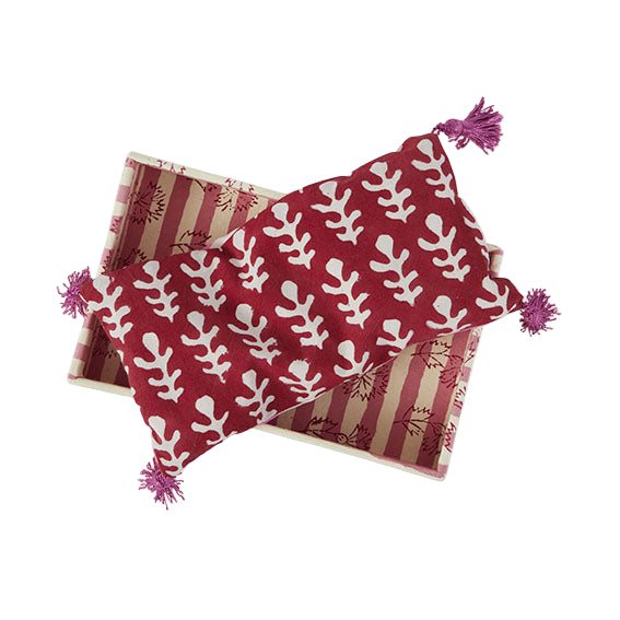 Ikat Bagru Lavender Eye Cushion Red