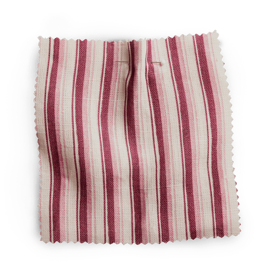 Modern Ticking Fabric - Raspberry