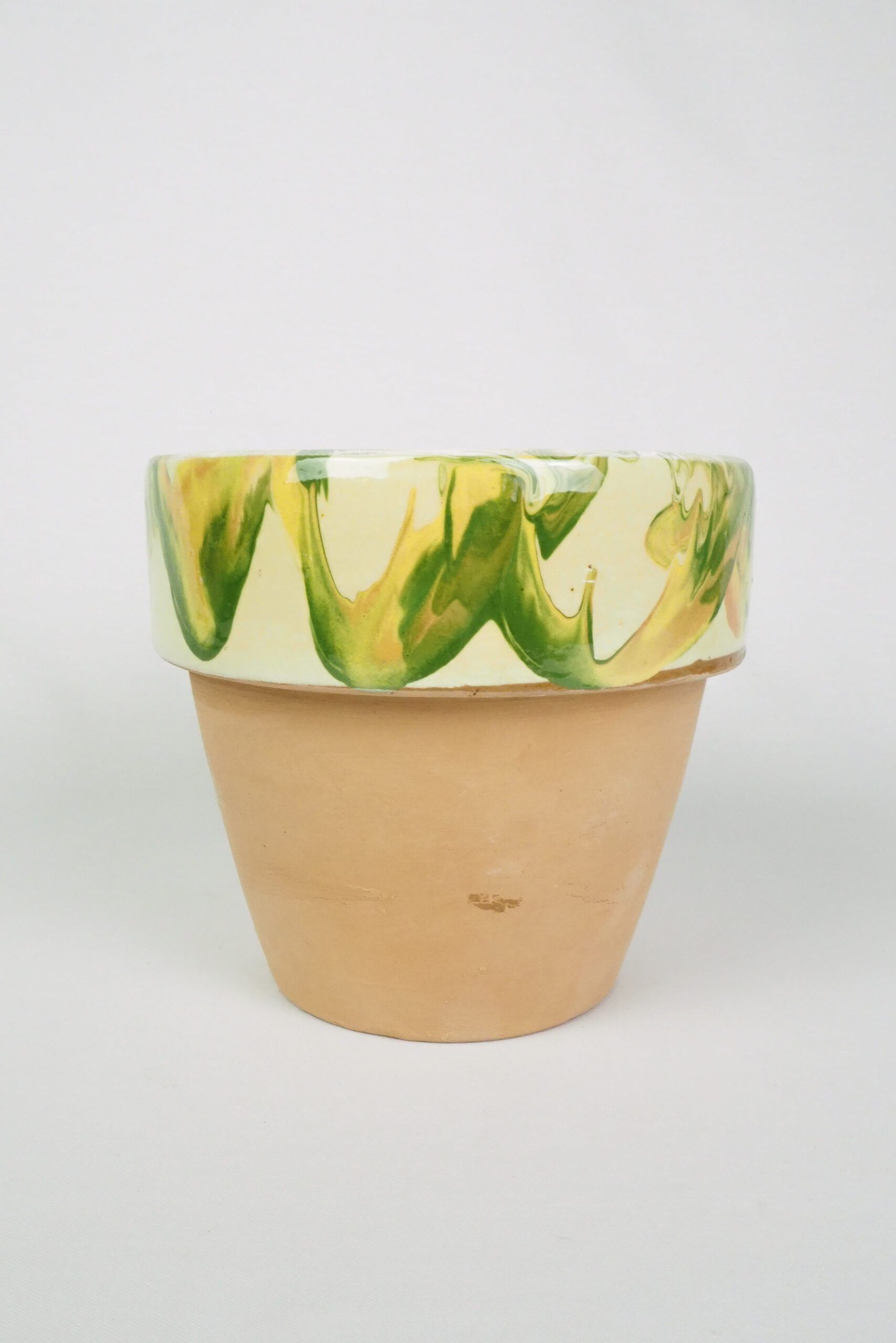 Yellow Marbled Terracotta Planter