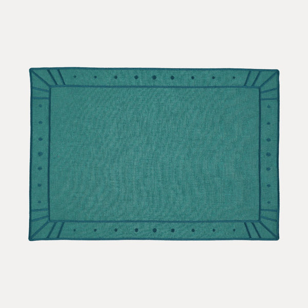 Belle Nuit Placemat, Sea Green with Sea Green